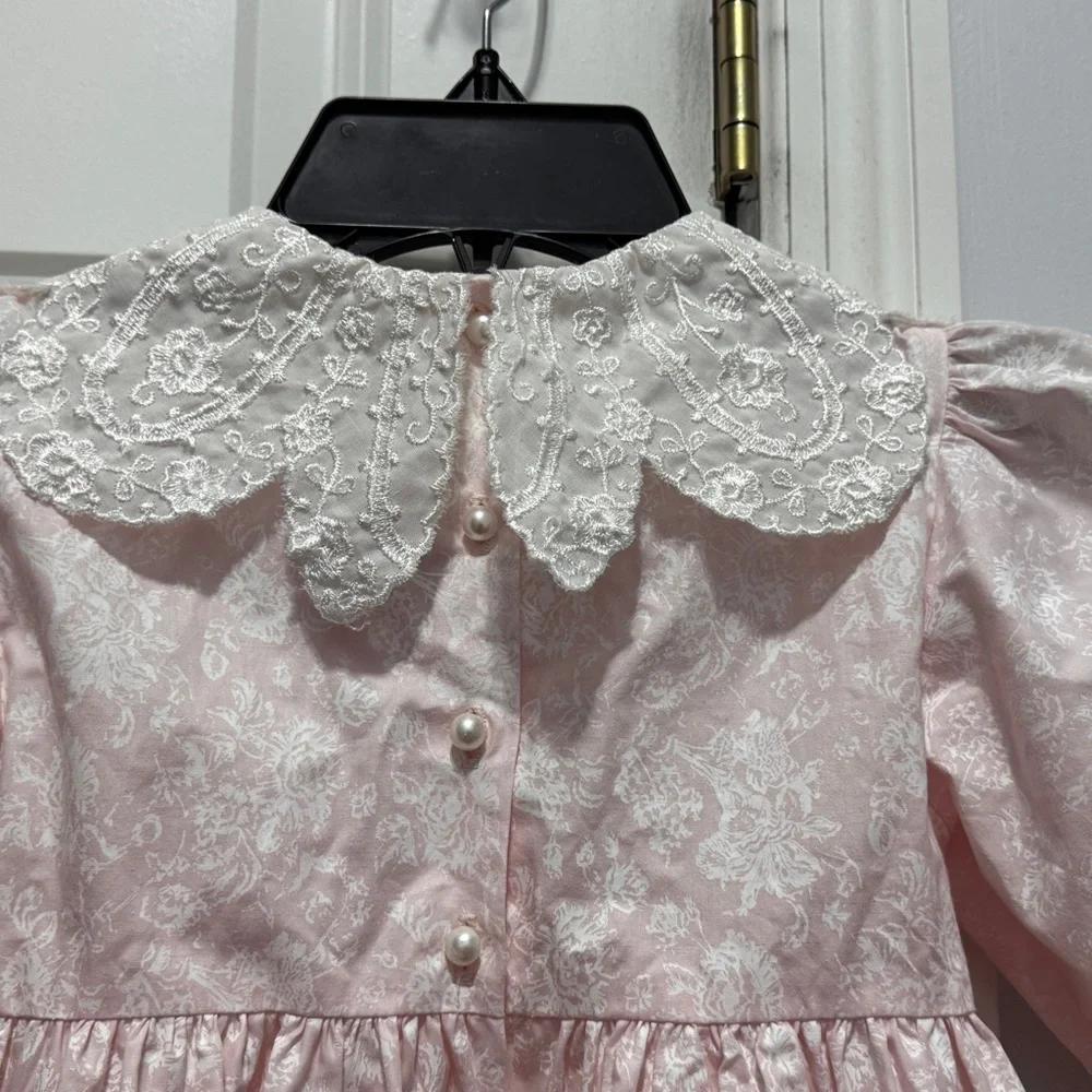 vintage Sarah Kent pink  Lace Collar Dress size 6